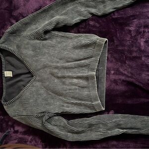 Gray V-Neck Women's Sweater